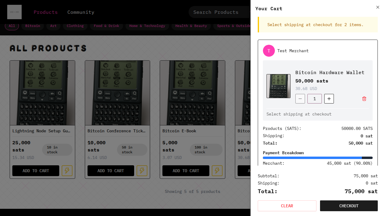 cart requires shipping per seller before checkout